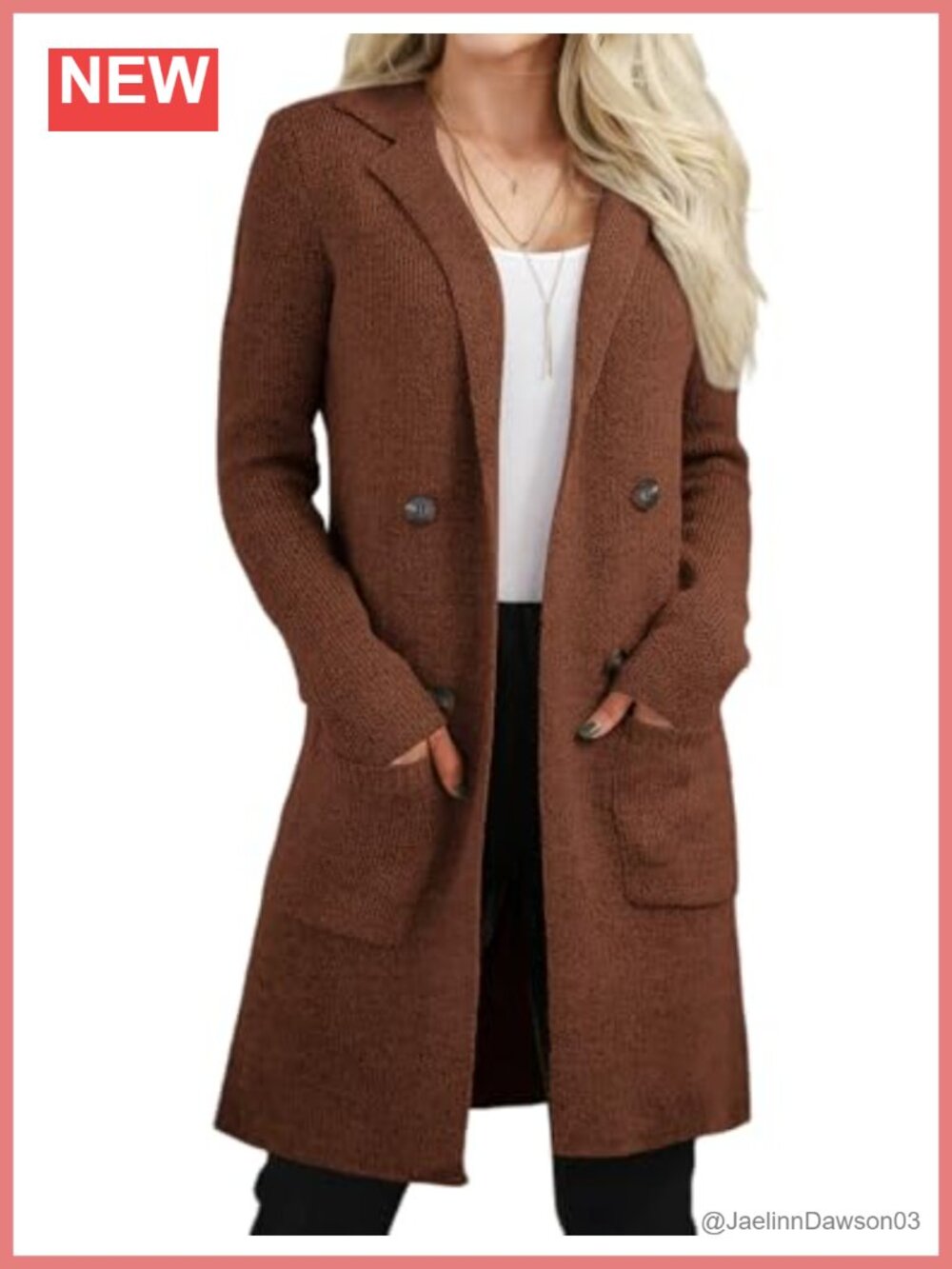 Open Front Long Cardigan Sweater Coatigan with Pockets Knit